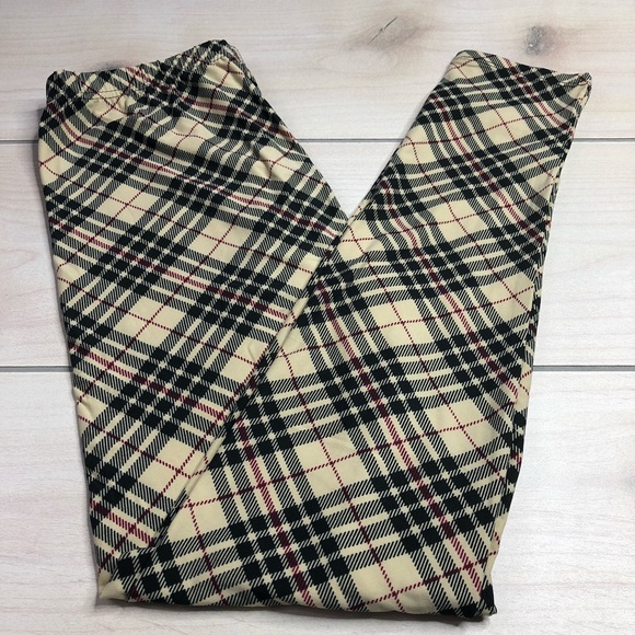 tan plaid leggings
